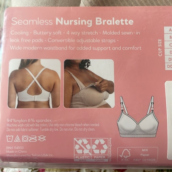 Destination Maternity Seamless Nursing Bralette Bra (Size XL) Light Taupe New! - Picture 5 of 6